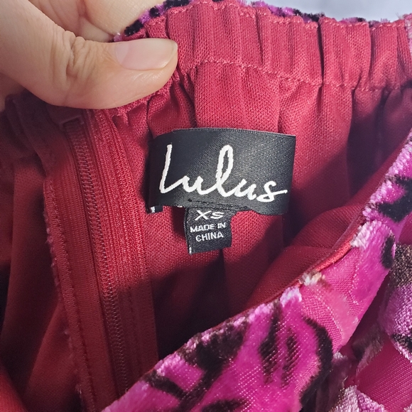 Lulus There She Rose Magenta Floral Velvet Dress - Picture 13 of 15
